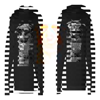 オーストラリアン・シェパード＆サングラス 愛犬家 シェパード 長袖Tシャツ - Kawaiitshirt