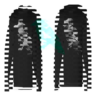 オーディンブラックカラスギフトバイキングレイヴンシルエット 長袖Tシャツ - Kawaiitshirt