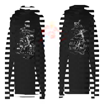 オートバイ アメリカン バイク おもしろ パロディ バイカー トランプ ライダー クルーザー モーターサイクル No3 長袖Tシャツ - Kawaiitshirt