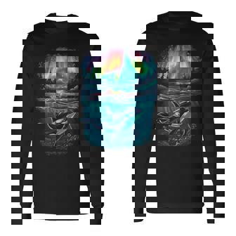 オーロラシャチが特徴のオルカ。 長袖Tシャツ - Kawaiitshirt