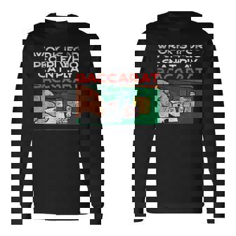 カジノバカラ ギャンブルデザイン ラスベガス、ギャンブラーベッティング 長袖Tシャツ - Kawaiitshirt