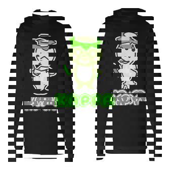 カッパ くん『セルフィー』河童【どうぶつフレンズ】きゅうり 妖怪 かわいい イラスト 長袖Tシャツ - Kawaiitshirt