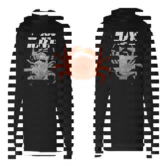 カニが大好き 美味しいカニ 長袖Tシャツ - Kawaiitshirt