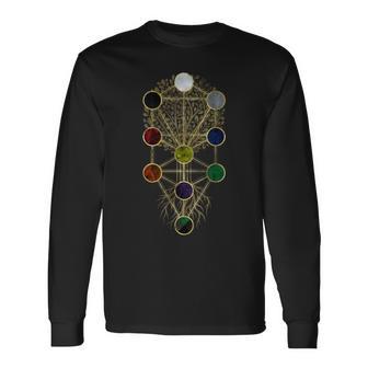 カバラ 生命の樹 Etz Hayim 長袖Tシャツ - Kawaiitshirt