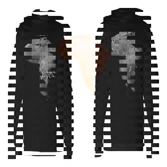 カピバラ グラフィック アート カピバラ Ro Ro Ro歯動物 アニマル ラバー 長袖Tシャツ - Kawaiitshirt