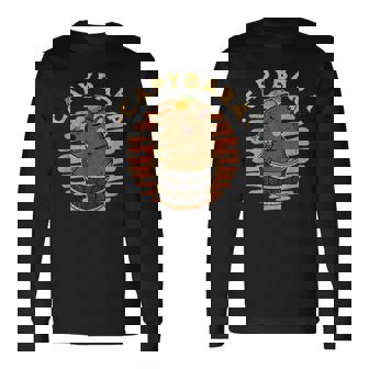 カピバラ 飼育員 動物 げっ歯類 自然 リラックス スパ 長袖Tシャツ - Kawaiitshirt