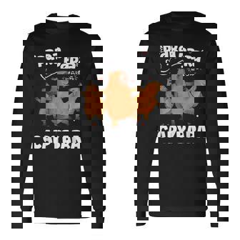 カピバラ好きファニーパラパラカピバラ 長袖Tシャツ - Kawaiitshirt