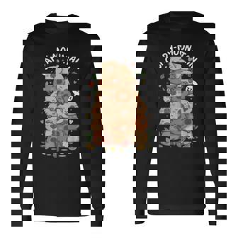 カピバラ山 かわいい 寝ているカピバラの恋人 長袖Tシャツ - Kawaiitshirt