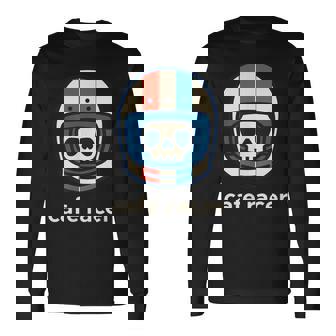 カフェレーサー トレンディ シンプル ヘルメット デザイン バイク 長袖Tシャツ - Kawaiitshirt