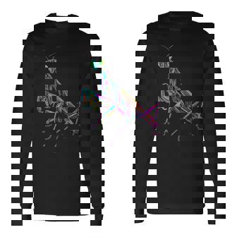 カマキリ カラフル 虫 昆虫 昆虫学 昆虫学者 長袖Tシャツ - Kawaiitshirt