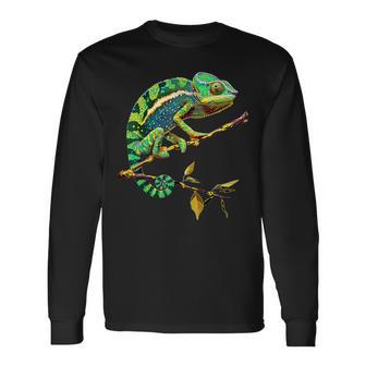 カメレオン トカゲ 爬虫類 カメレオン イグアナ トカゲ カメレオン 長袖Tシャツ - Kawaiitshirt
