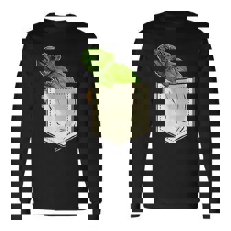 カメレオンポケットバッジ 長袖Tシャツ - Kawaiitshirt