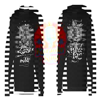 カラオケ愛好家のための面白いカラオケキング 長袖Tシャツ - Kawaiitshirt