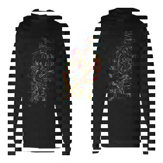 カラフル サックス 音楽 ジャズ バンド ミュージシャン トランペット トロンボーン 長袖Tシャツ - Kawaiitshirt