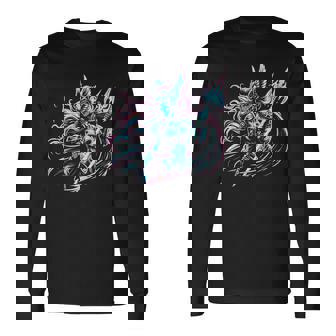 カラフル バイキング ブライトヴァルキリー 北欧神話 長袖Tシャツ - Kawaiitshirt