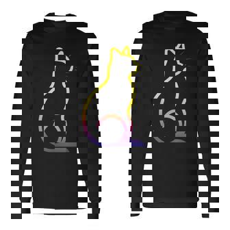 カラフルなかわいい猫 足 長袖Tシャツ - Kawaiitshirt