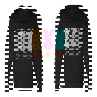 カラフルなマシュマロバニーのうんち 長袖Tシャツ - Kawaiitshirt