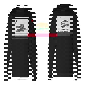 カリフォルニア州「ベアリパブリック」州旗 長袖Tシャツ - Kawaiitshirt