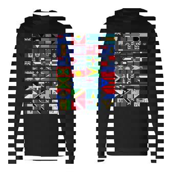 カリブ海国旗 ユニティプライド お土産 地理ギフト 長袖Tシャツ - Kawaiitshirt