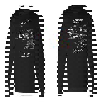 カリブ海諸島の旗と地図、カリブ海の休暇tシャツ 長袖Tシャツ - Kawaiitshirt