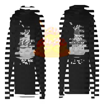 カワイイ たこ焼き 和 大阪 日本食 ひらがな 文字 長袖Tシャツ - Kawaiitshirt