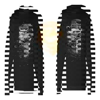 カワウソ モチーフ アイ・ラブ・ラッコ ラッコ・マーチン スウィート・ラッコ 長袖Tシャツ - Kawaiitshirt