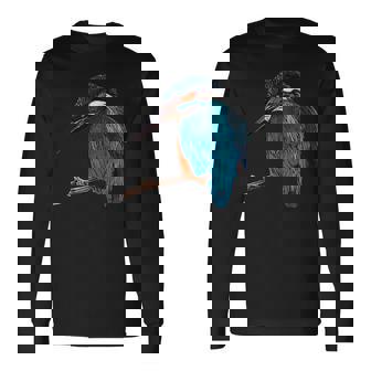 カワセミ 動物モチーフ 動物の顔 鳥モチーフ 動物モチーフ 鳥 カワセミ 長袖Tシャツ - Kawaiitshirt