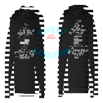 カーリングしているときだけ掃除する-おもしろいカーリング 長袖Tシャツ - Kawaiitshirt