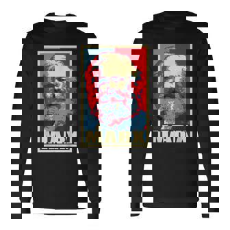 カール・マルクス プロパガンダ ポスター ポップアート 長袖Tシャツ - Kawaiitshirt