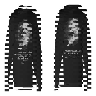 カール・マルクス 名言 哲学者の哲学 賢いマルクス主義ストイック 長袖Tシャツ - Kawaiitshirt