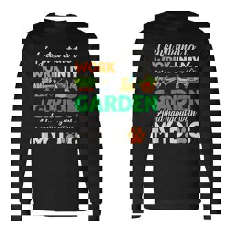 ガーデニング 犬 ペット好き 庭師 庭 ペット ギフト 植物 長袖Tシャツ - Kawaiitshirt