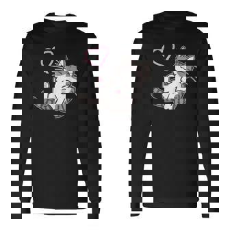 キジ白猫ぐっすり眠る猫ちゃん 猫好き 長袖Tシャツ - Kawaiitshirt