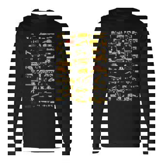 キッズ 建設車両 男の子 コンクリートミキサー クレーン 長袖Tシャツ - Kawaiitshirt