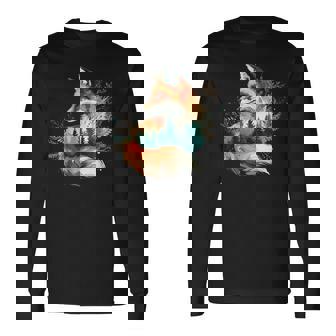 キツネアート 長袖Tシャツ - Kawaiitshirt