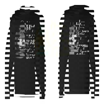 キャンプランタン 面白いキャンプ アウトドア用 ビンテージ 長袖Tシャツ - Kawaiitshirt