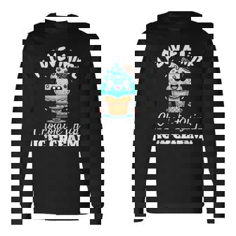 キュート アイラブミント チョコチップス アイスクリーム好き 夏 パーティー 長袖Tシャツ - Kawaiitshirt