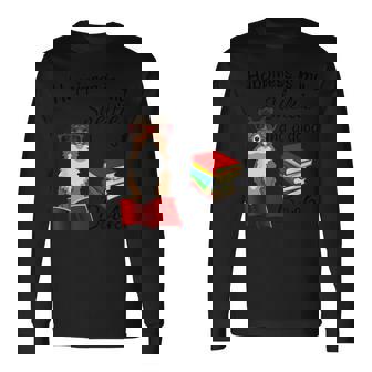 キュート・ハピネス・イズ・シェルティー・アンド・ブックス・シェルティー・マム 長袖Tシャツ - Kawaiitshirt