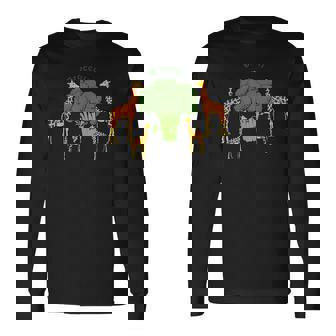 キリン ベジタリアンファミリー 食べる ブロッコリー 長袖Tシャツ - Kawaiitshirt