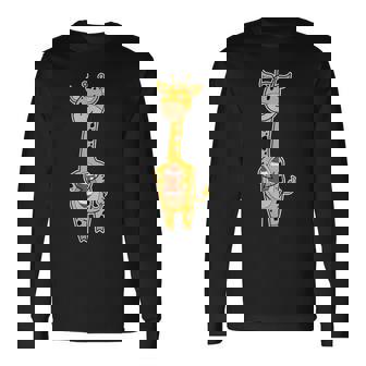 キリンはアメリカンフットボールを演じています。 長袖Tシャツ - Kawaiitshirt