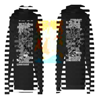 キングギドラ サンセット 和 長袖Tシャツ - Kawaiitshirt