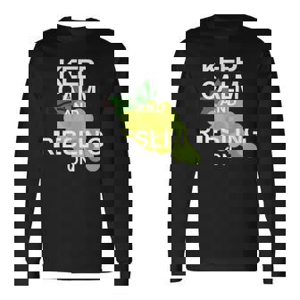 キープ・カームとリースリング・オン・ワイン 長袖Tシャツ - Kawaiitshirt