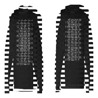 ギター 運指 コード一覧 音楽 ギフトアイデア おもしろ ギター奏者 クラシック ギタリスト コード表 おしゃれ 長袖Tシャツ - Kawaiitshirt