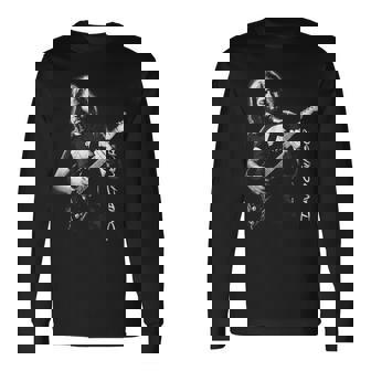 ギターを弾くデビッド・ギルモア 長袖Tシャツ - Kawaiitshirt