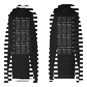 ギタープレーヤー コードチャート アドバンスミュージックセオリー クラススタディ 長袖Tシャツ - Kawaiitshirt