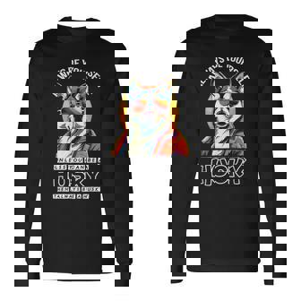 ギャングスタ ハスキー 犬 飼い主 犬 ラブ ハスキー かわいい シベリアンハスキー 長袖Tシャツ - Kawaiitshirt