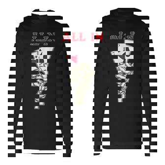 ギャンブル ポーカー プレーヤー スケルトン ハンド ポーカー カード 7 2 ポーカー 長袖Tシャツ - Kawaiitshirt