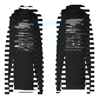 クジラの種類 長袖Tシャツ - Kawaiitshirt