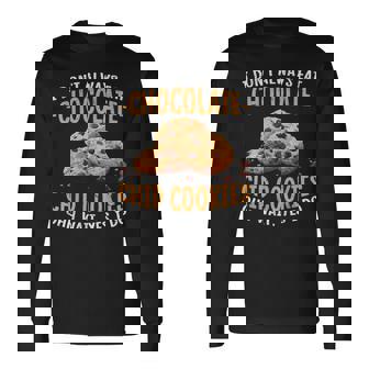 クッキーデザイン 面白いチョコレートチップクッキー 長袖Tシャツ - Kawaiitshirt