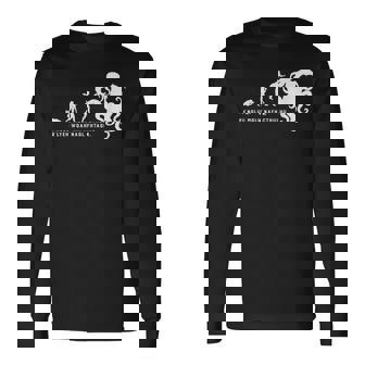 クトゥルフ神話 進化論 ラブクラフト ロールプレイ 長袖Tシャツ - Kawaiitshirt