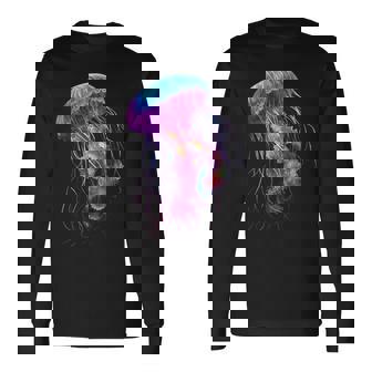 クラゲ 動物 モチーフ アート クラゲ 長袖Tシャツ - Kawaiitshirt